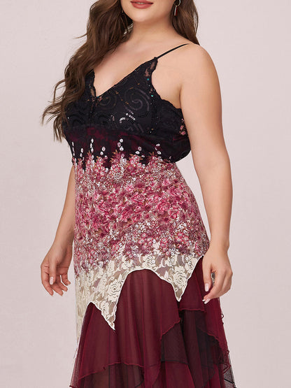 Lace Straps Plus Size Cocktail Dress for Prom and Parties