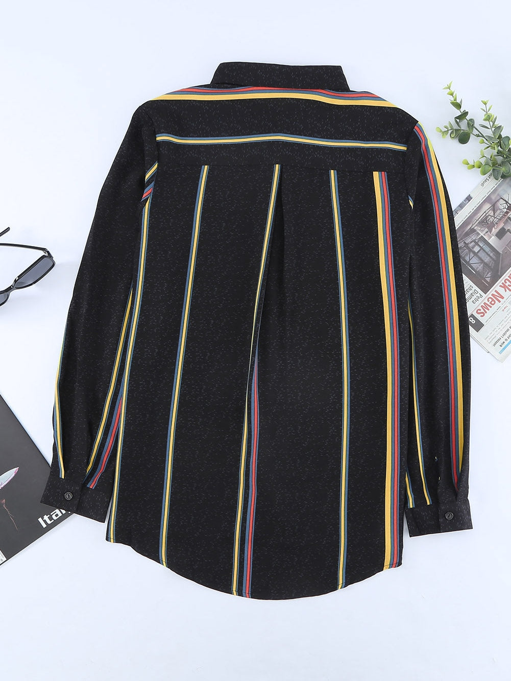 Yellow Striped Shirt with Modern Twist for Women