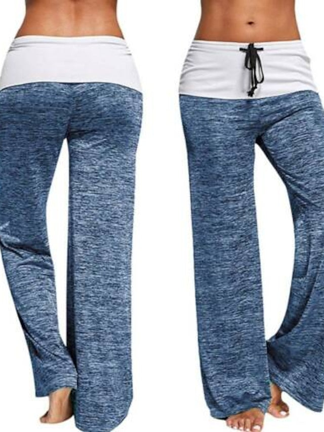 Women's Pants Yoga Quick-drying Flares Sports Trousers Drawstring Outdoor Wide-leg Pants Leisure Fitness  Sportswear - LuckyFash™