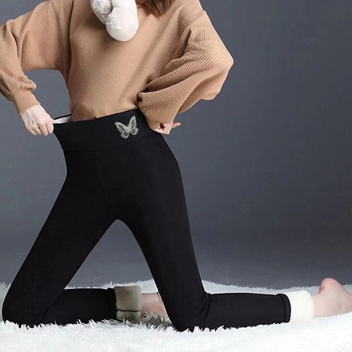 Fleece Lined High Waist Women's Leggings for Winter and Autumn