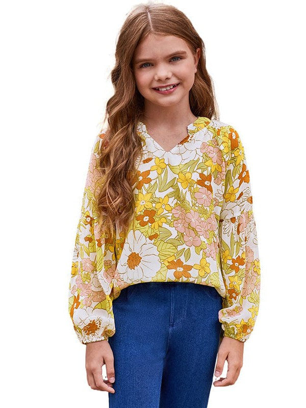 Floral Lace Chiffon Top for Girls and Women