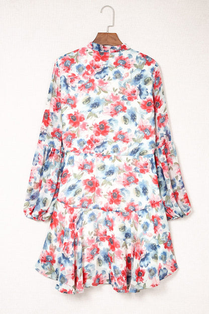 Floral Print One-shoulder Mopping Dress