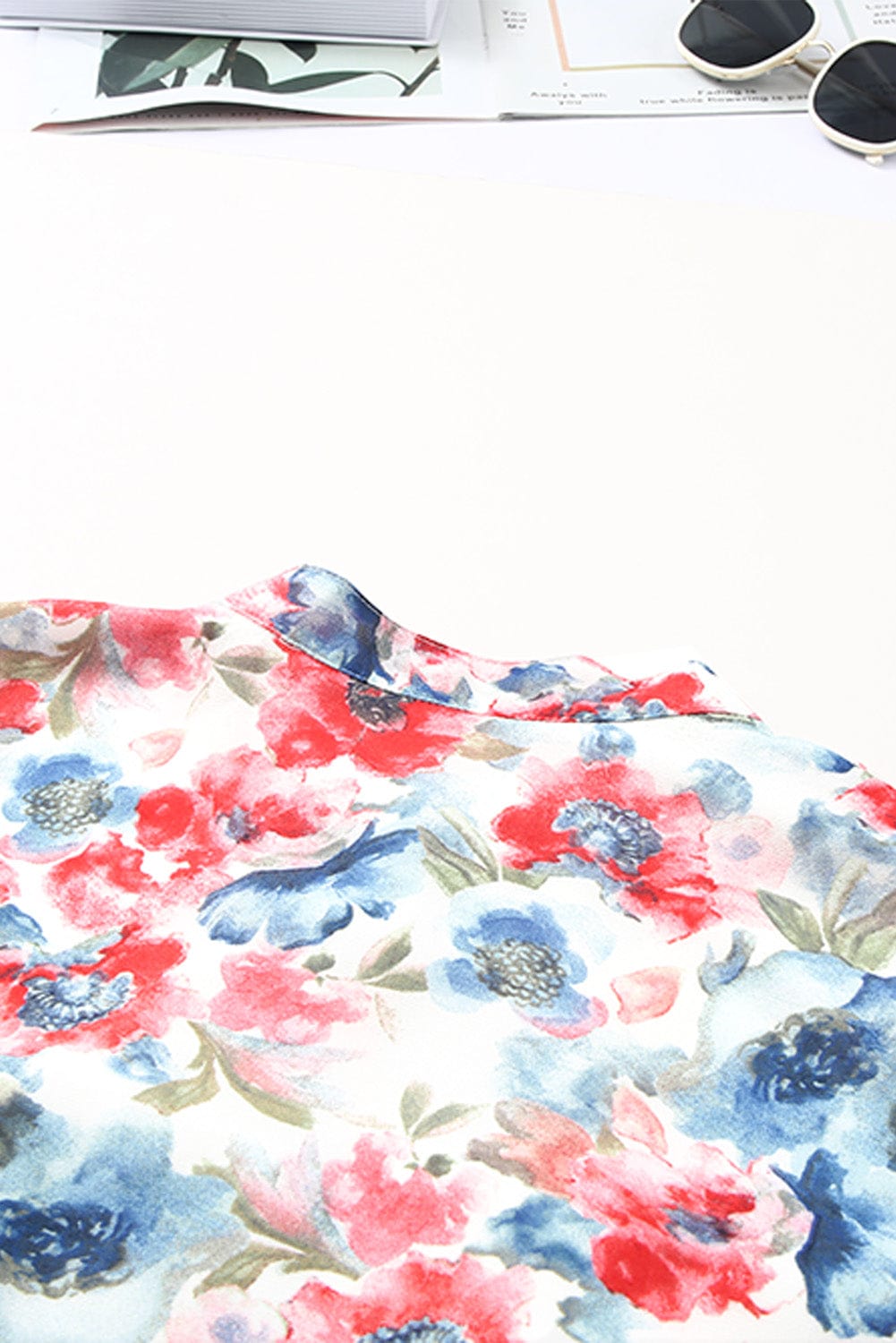 Floral Print One-shoulder Mopping Dress