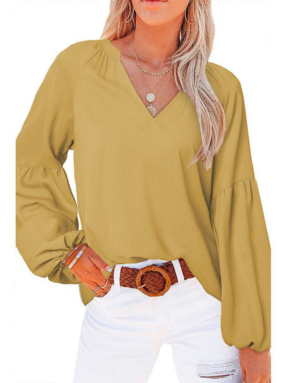 Flowy Chiffon Long Sleeve Plus Size Women's Top