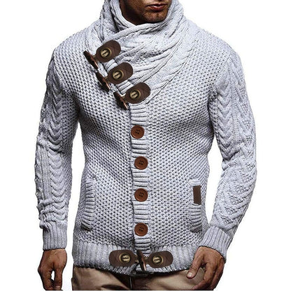 Men's Sweater Cardigan Turtleneck Sweater Cropped Sweater Knit Regular Knitted Turtleneck Going out Weekend Clothing Apparel Fall Winter Sillver Gray Pearl White S M L