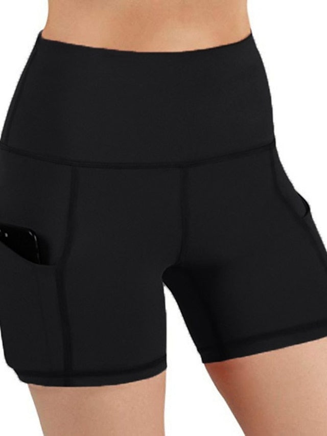 Women's 5" Gym Shorts Yoga Biker Shorts with Side Pockets Tummy Control High Waist Yoga Fitness Gym Workout Compression Shorts - LuckyFash™