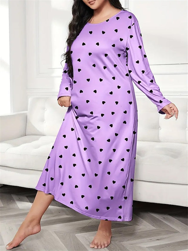Butterfly Heart Women's Plus Size Nightshirt - Elegant and Comfortable Choice