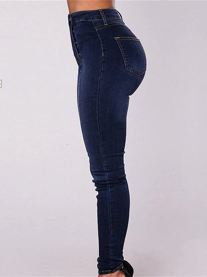 Curve-Enhancing Plus Size High Waist Cotton Leggings Jeans for Women