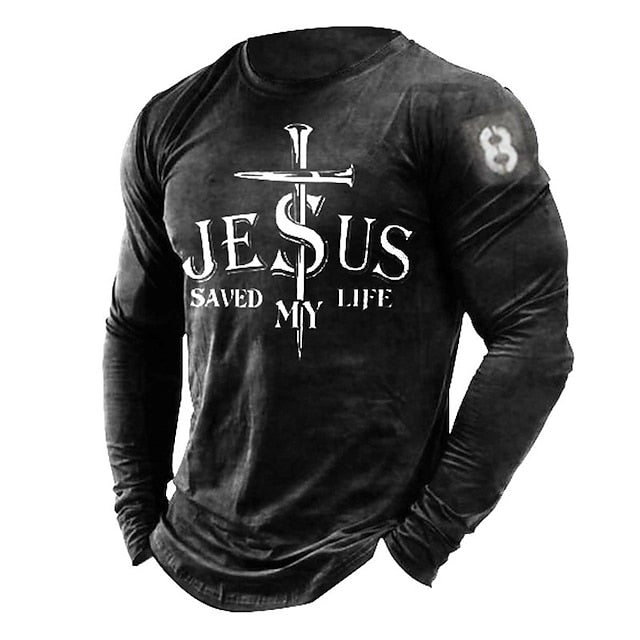Templar Cross 3D Print Long Sleeve T-shirt with Vibrant Graphic Design