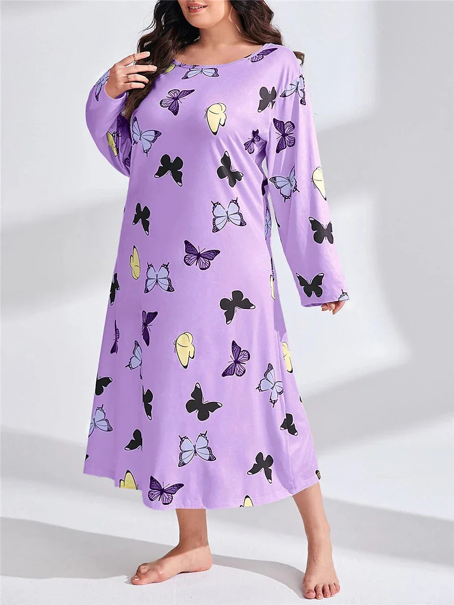 Butterfly Heart Women's Plus Size Nightshirt - Elegant and Comfortable Choice