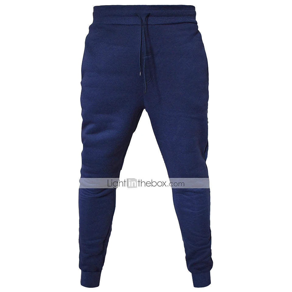 Comfortable Men's Cotton Blend Baggy Sweatpants with Adjustable Drawstring and Pockets