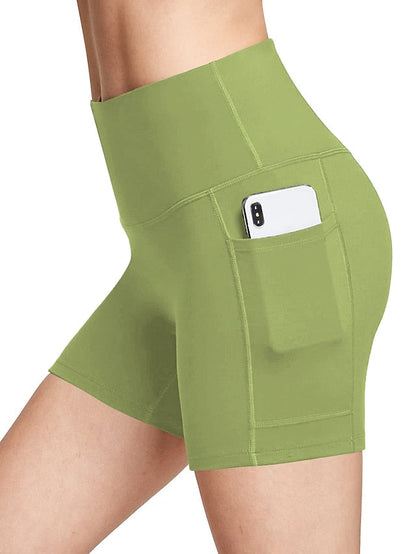 Yoga Shorts for Women with Tummy Control and Side Pockets