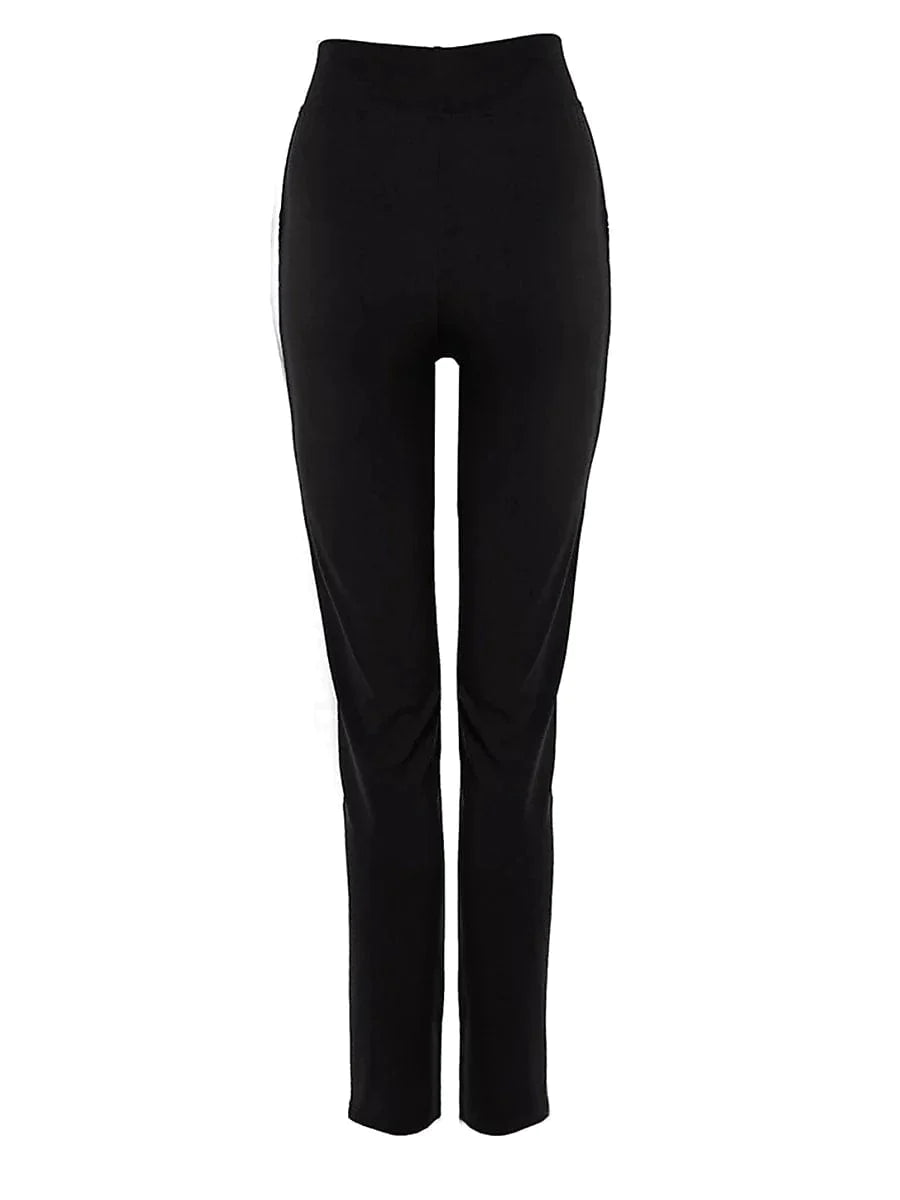 High Waist Leggings with Zipper Design for Women