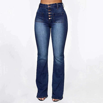 High Waist Skinny Bootcut Denim Jeans for Women's Office and Casual Wear