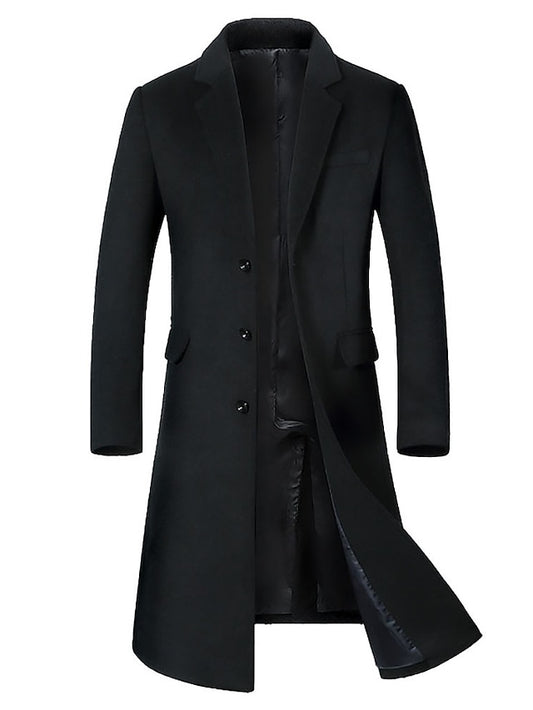 Winter Wool Overcoat for Men - Stylish and Warm Outerwear with Timeless Design