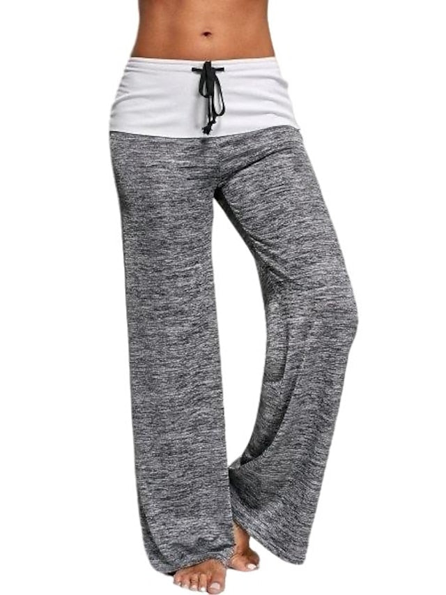 Women's Pants Yoga Quick-drying Flares Sports Trousers Drawstring Outdoor Wide-leg Pants Leisure Fitness  Sportswear - LuckyFash™