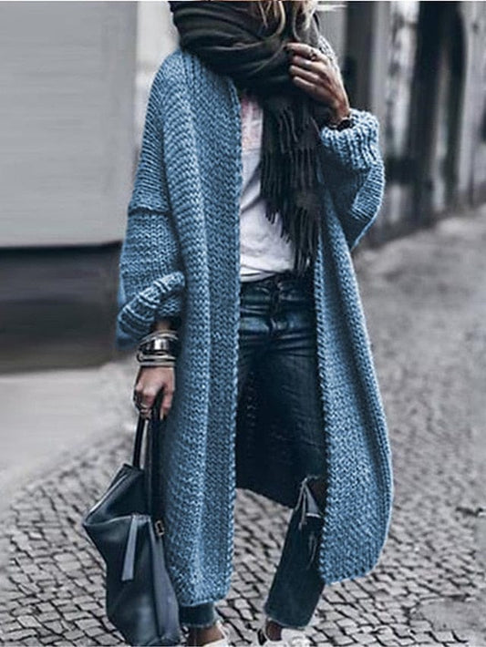 Cozy Oversized Ribbed Knit Cardigan for Women
