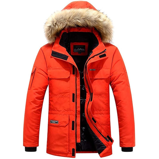 Orange Cream Men's Winter Vest with Windproof Fleece Lining