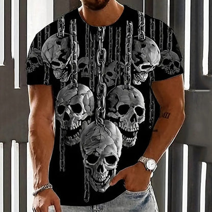 Men's T shirt Tee Tee Graphic Skulls Crew Neck Clothing Apparel 3D Print Outdoor Casual Short Sleeve Print Vintage Fashion Designer