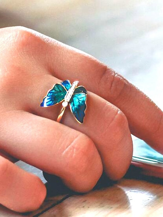 Butterfly Classic Alloy Ring for Women's Holiday Date