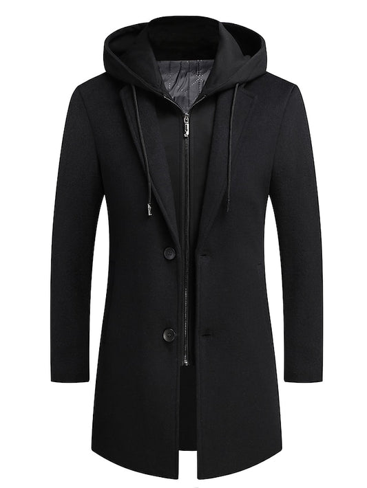 Ultimate Men's Winter Wool Overcoat with Polyester Lining