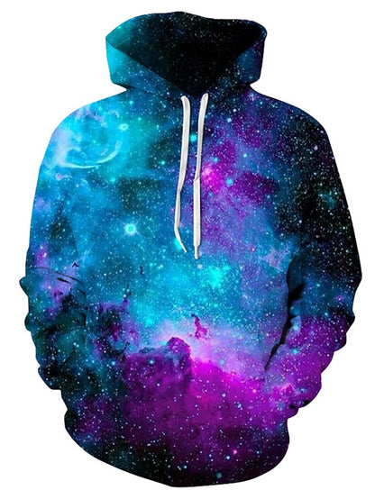 men's unisex hoodies sweatshirt pullovers casual 3d print graphic purple blue galaxy starry sky long sleeve