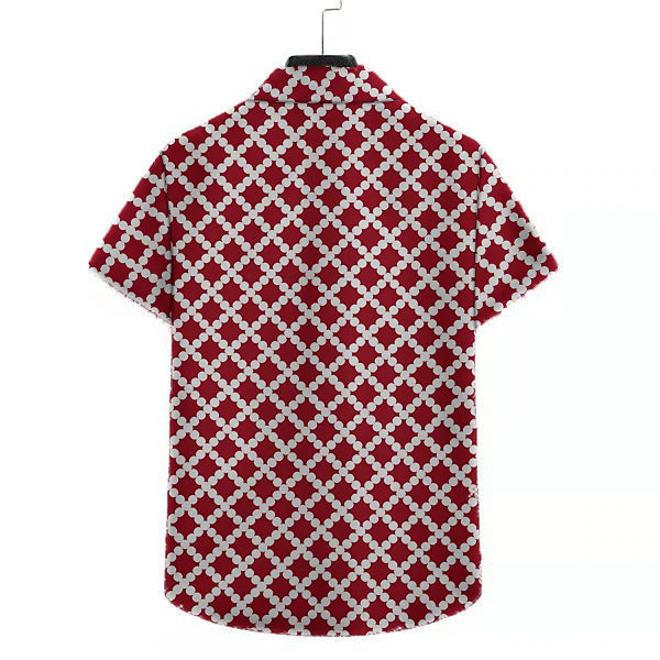 Men‘s T-shirt Sleeve Basic Shirt Collar Stard Summer Wine Red White Black