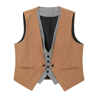 Dapper Winter Men's Formal Slim Fit Vest in Black and Brown