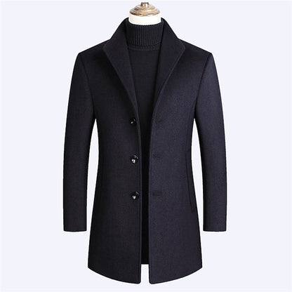 Stylish Men's Wool Trench Coat for Fall & Winter Fashion