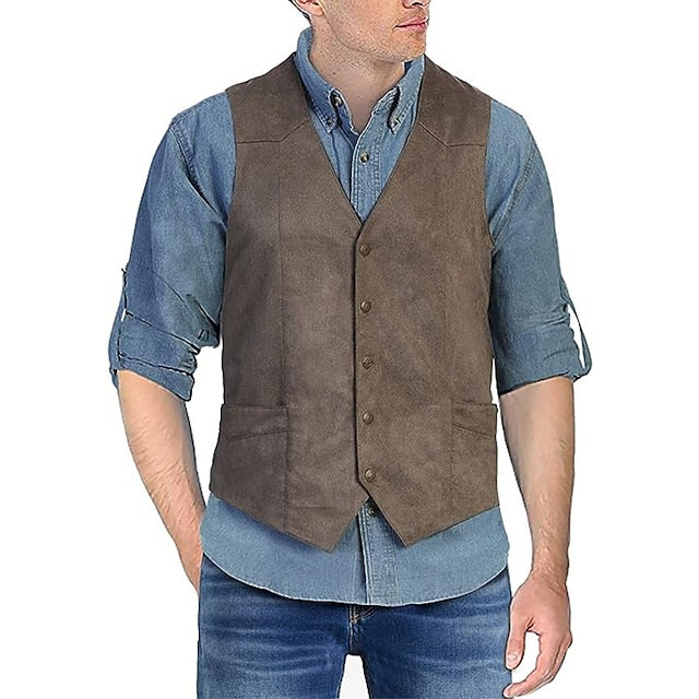 Classic Men's Suede Vest for Everyday Style and Comfort