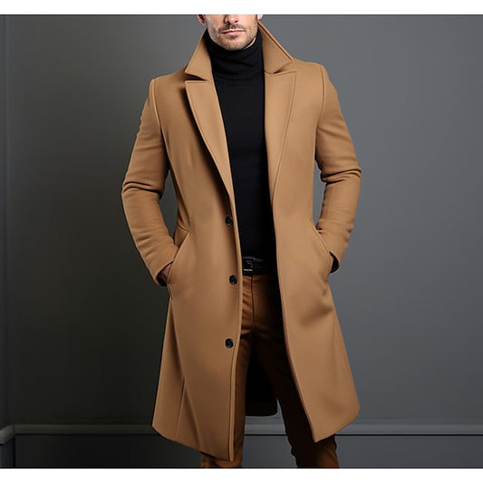 Men's Stylish Winter Double Breasted Trench Coat - Chic Outerwear for Cold Weather