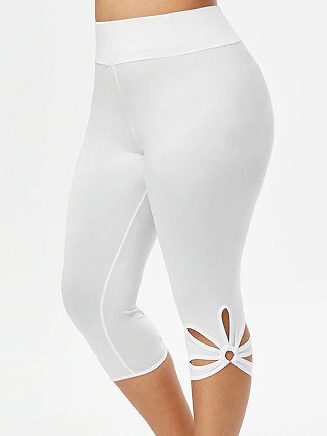 Cut Out High Waist Yoga Capri Leggings for Women