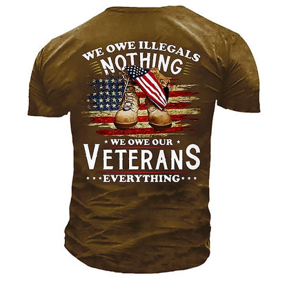 Camouflage Mens 3D Shirt For Veterans Day | Purple Autumn Cotton | Men'S Unisex Tee Slogan Shirts Retro Graphic Prints Shoe National Crew Neck Yellow Army Green Navy Blue