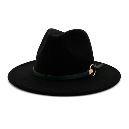 Black and Yellow Men's Winter Fedora Hat for Outdoor Activities