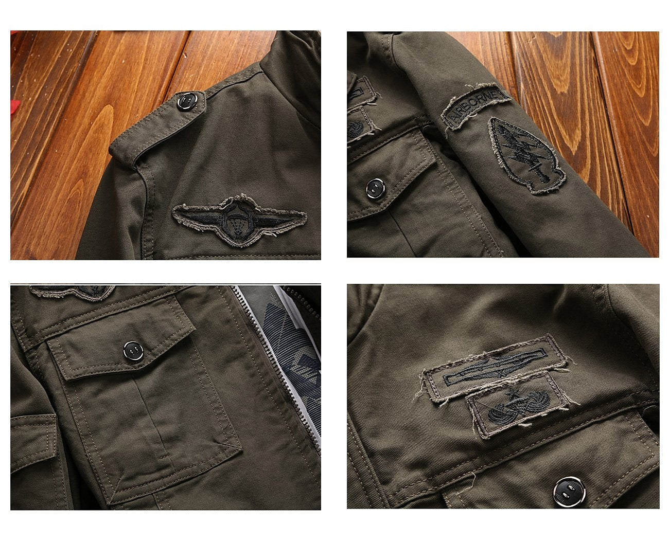 Men's Bomber Jacket Tactical Jacket Daily Weekend Winter Solid Colored Military Tactical Stand Collar Regular Cotton Black Army Green Khaki Jacket