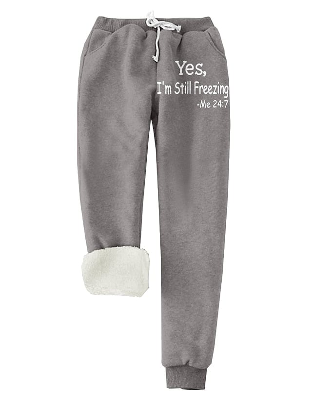 Savannah Joggers: Women's High Rise Fleece-Lined Sweatpants with Print Pocket