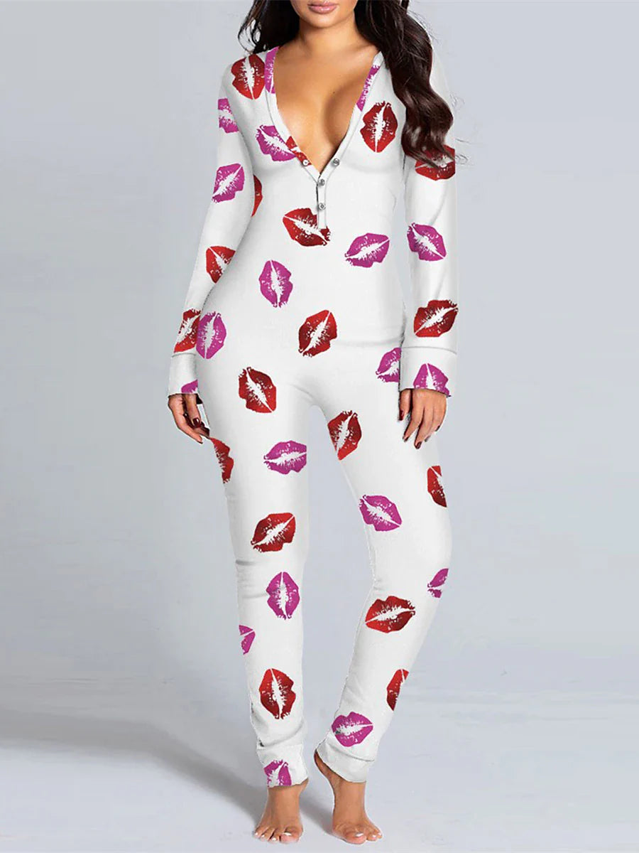 Leopard Print Butterfly Onesie Pajamas for Women