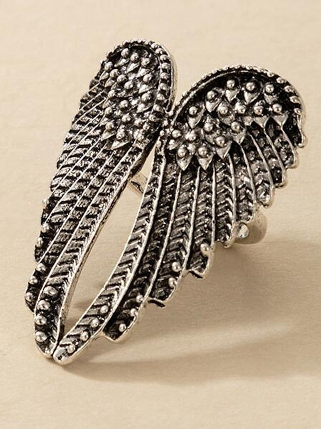 Adjustable Wings Ring - Stylish Alloy Jewelry for Women's Holiday Prom