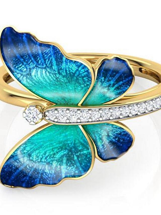 Butterfly Classic Alloy Ring for Women's Holiday Date