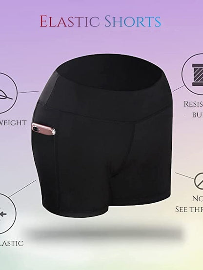 Women's 5" Gym Shorts Yoga Biker Shorts with Side Pockets Tummy Control High Waist Yoga Fitness Gym Workout Compression Shorts - LuckyFash™