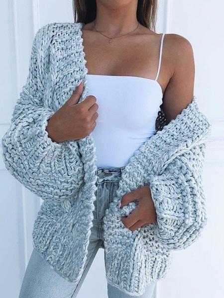 Knit Long Sleeve Loose Sweater Cardigan