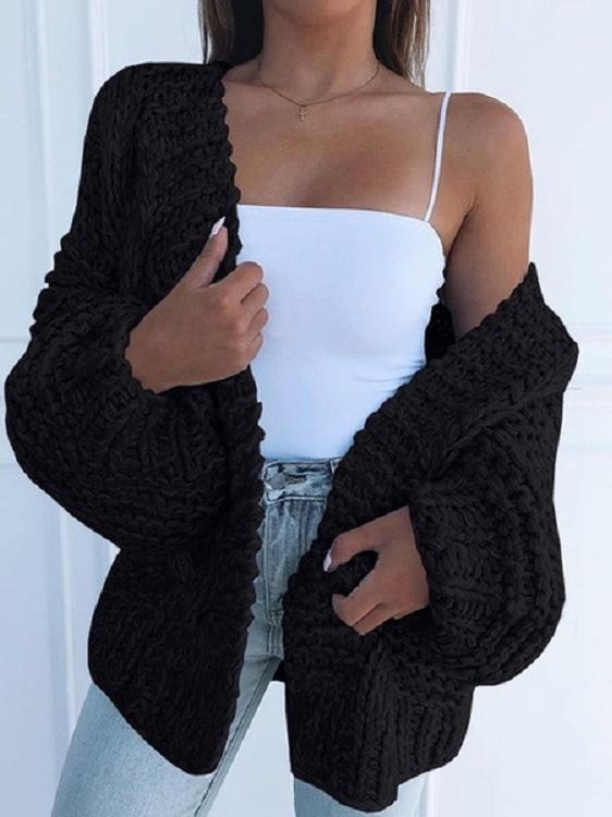 Knit Long Sleeve Loose Sweater Cardigan