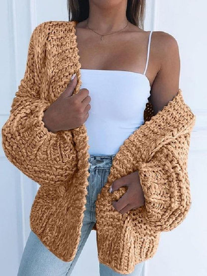 Knit Long Sleeve Loose Sweater Cardigan