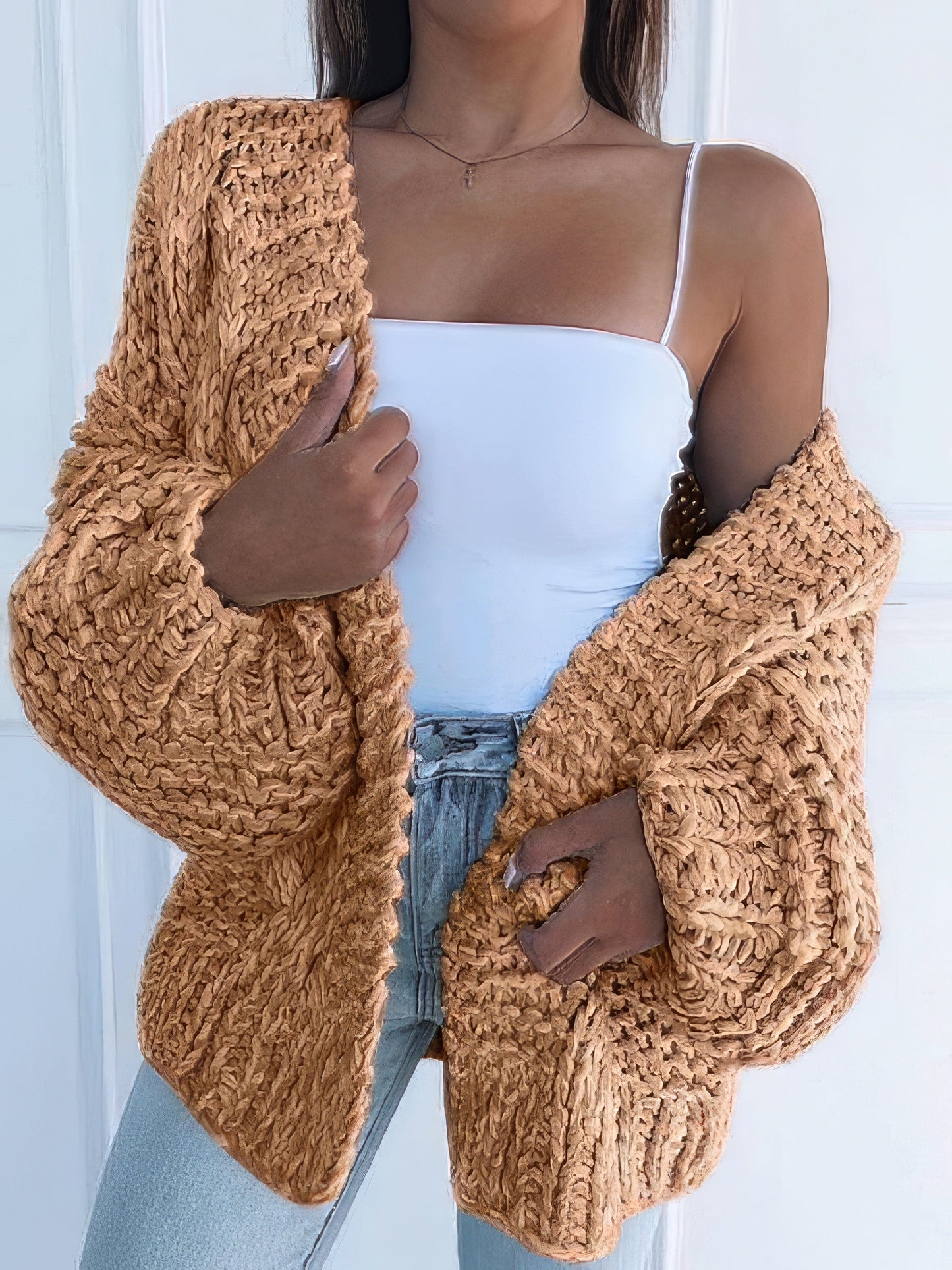 Knit Long Sleeve Loose Sweater Cardigan