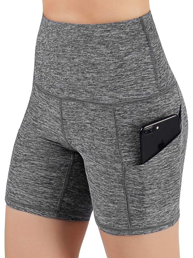 Yoga Shorts for Women with Tummy Control and Side Pockets