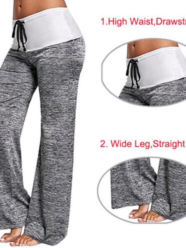 Women's Pants Yoga Quick-drying Flares Sports Trousers Drawstring Outdoor Wide-leg Pants Leisure Fitness  Sportswear - LuckyFash™