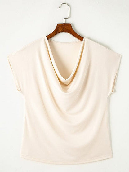 Ladies' Chic Off-Shoulder Slim Fit Tee in Solid Color Palette