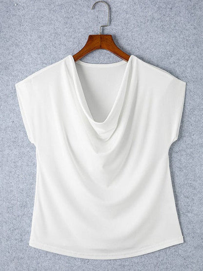 Ladies' Chic Off-Shoulder Slim Fit Tee in Solid Color Palette