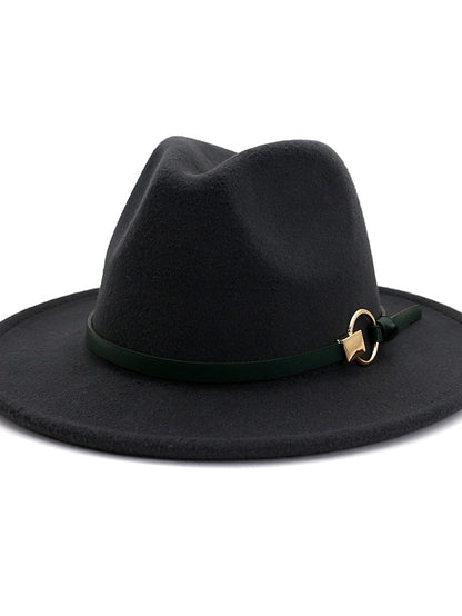 Black and Yellow Men's Winter Fedora Hat for Outdoor Activities