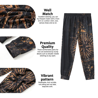 Micro-Elastic Men's Graphic Printed Sweatpants - Black Blue Streetwear